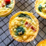 Egg bites on a cooling rack.