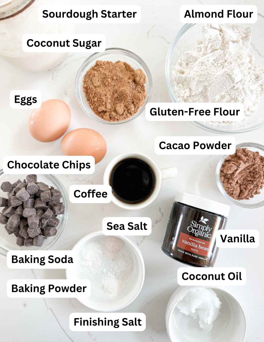 Sourdough Discard Brownie labeled ingredients.