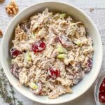 California Chicken Salad in a white bowl.