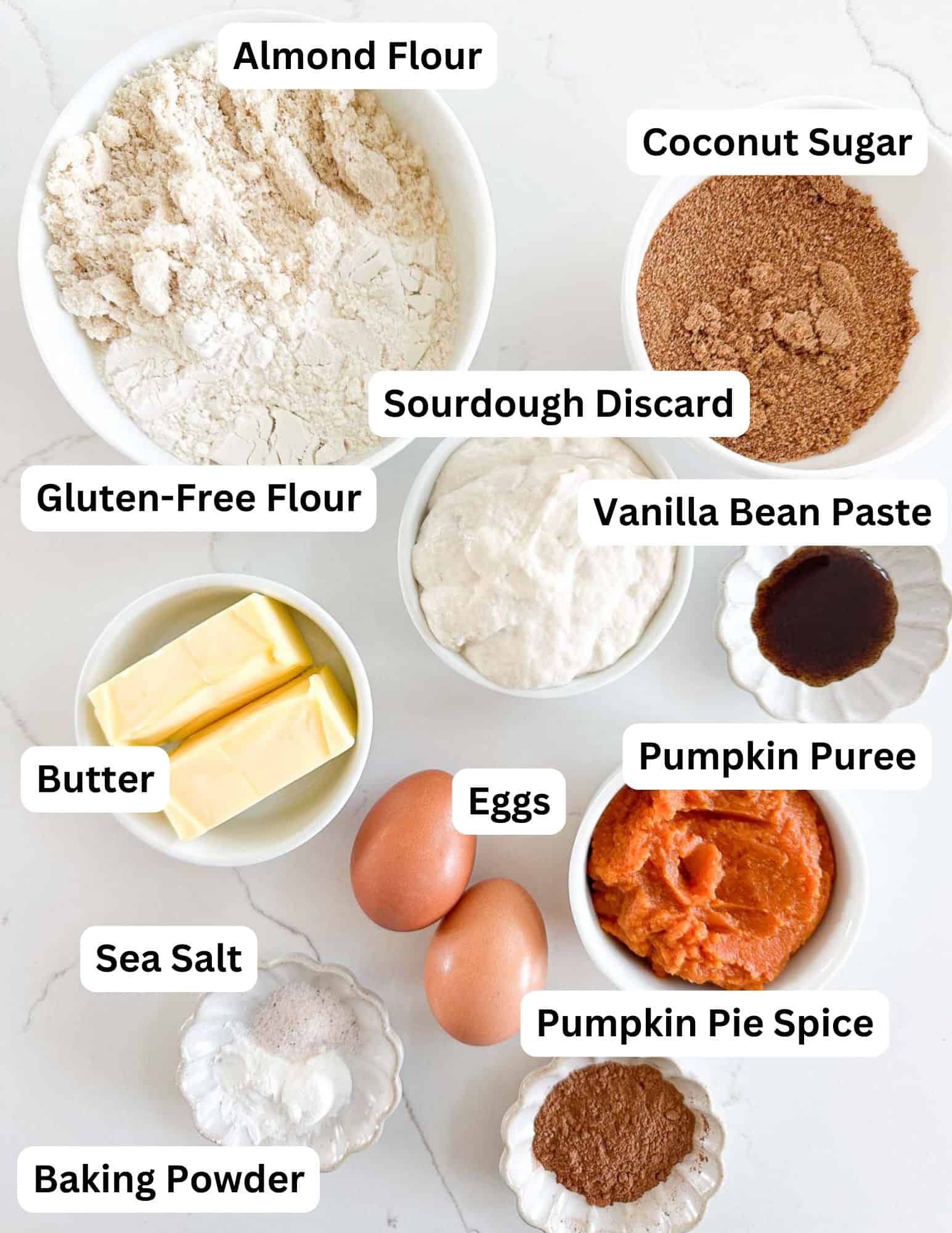 Ingredients for pumpkin sourdough cookies.