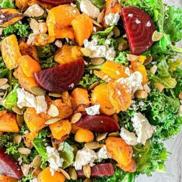 Roasted butternut squash and feta salad.