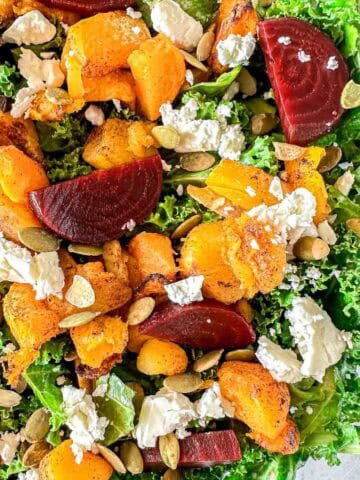 Roasted butternut squash and feta salad.