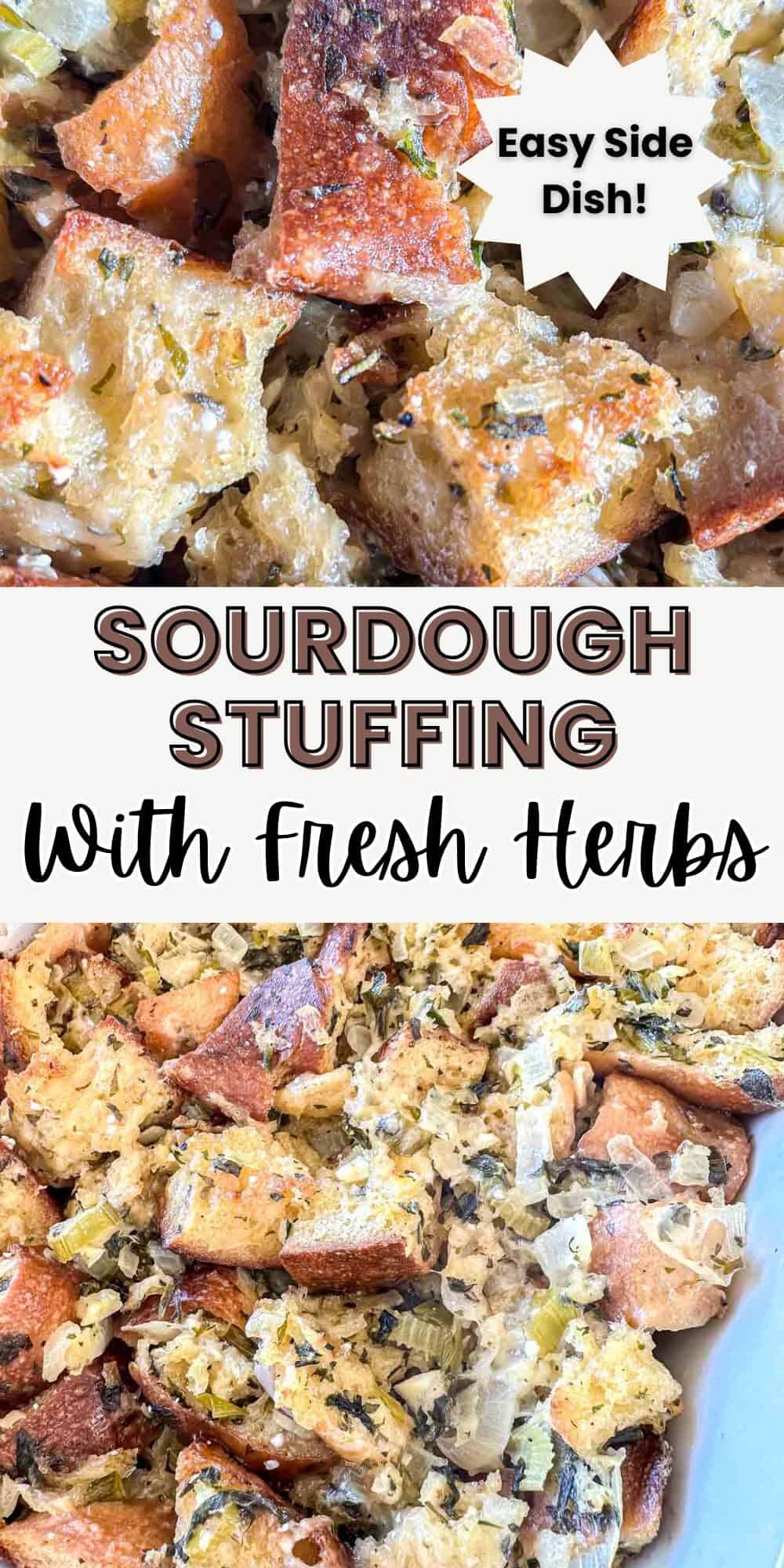 Easy Sourdough Bread Stuffing With Fresh Herbs - Simple And Fraiche